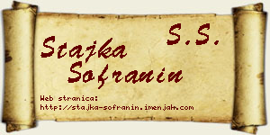 Stajka Sofranin vizit kartica